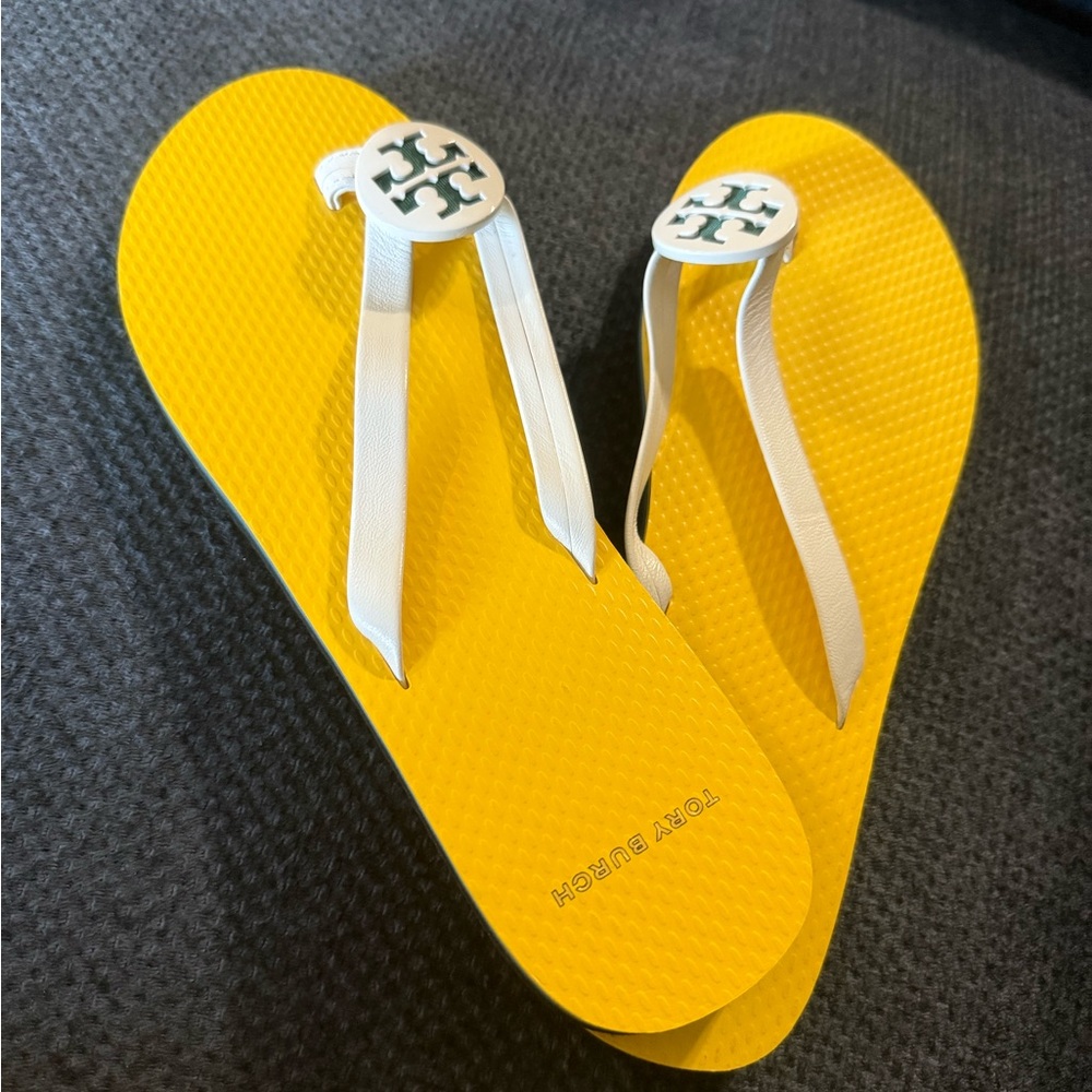 Tory Burch Minnie Yellow Flip Flops